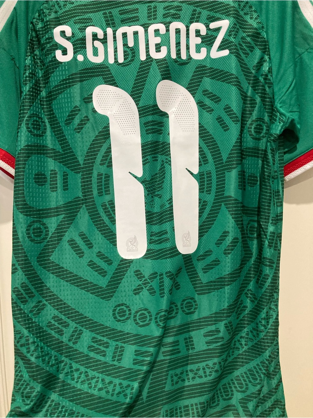 2026 World Cup Green Mexico Jersey with White Number 11 GIMENES - Picture 10 of 11